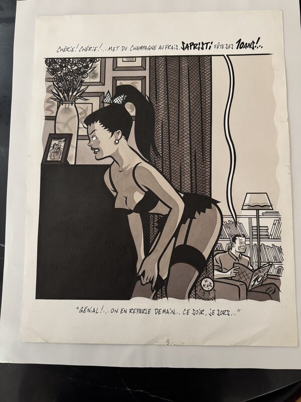 For sale - Walter MINUS SAPRISTI 10 ANS SUPERBE ILLUSTRATION - Original Illustration For sale - Walter MINUS SAPRISTI 10 ANS SUPERBE ILLUSTRATION - Original Illustration
