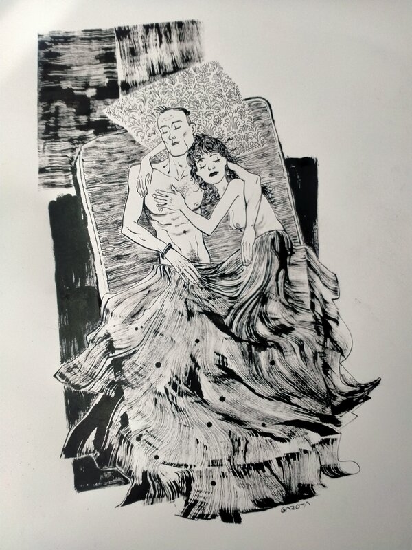 For sale - En couple by Davide Garota - Original Illustration