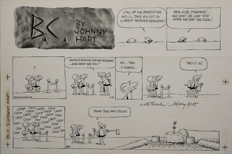 B. C. Sunday 1985 par Johnny Hart - Planche originale