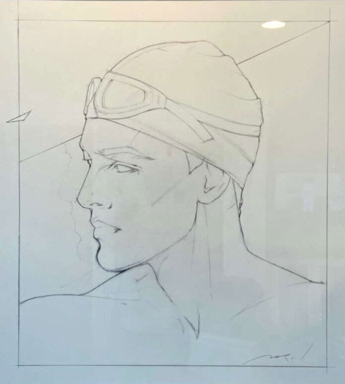 Swimmer 1983 by Patrick Nagel - Original Illustration
