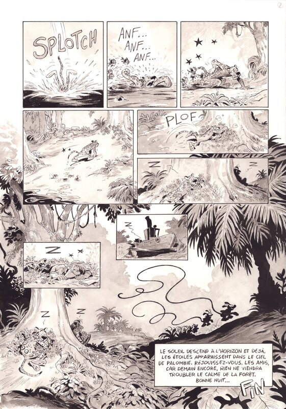 En vente - Marsupilami par Federico Bertolucci, Frédéric Brrémaud - Planche originale En vente - Marsupilami par Federico Bertolucci, Frédéric Brrémaud - Planche originale