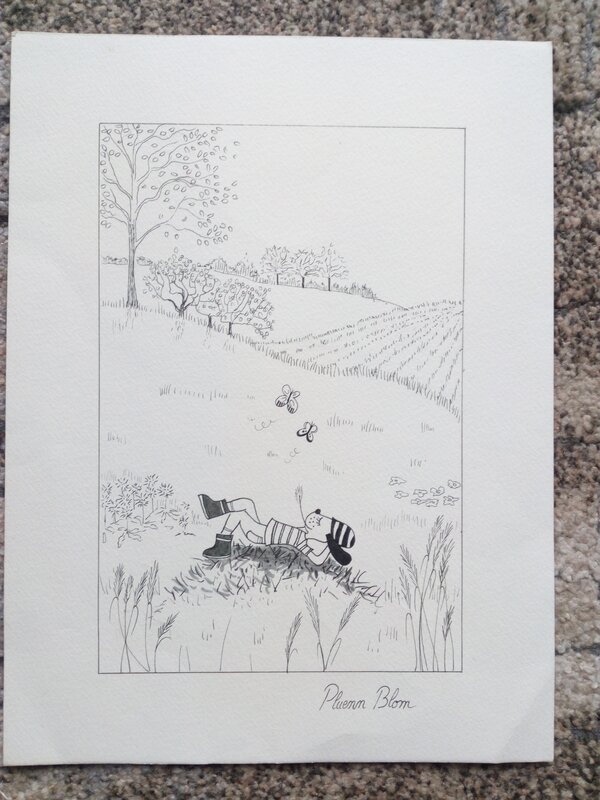 For sale - Sieste dans un pré / pluenn blom - Original Illustration For sale - Sieste dans un pré / pluenn blom - Original Illustration