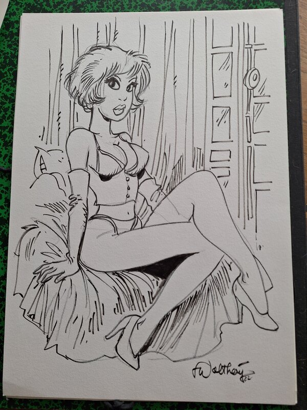 For sale - François Walthéry, Natacha en bustier avec gant - Comic Strip For sale - François Walthéry, Natacha en bustier avec gant - Comic Strip