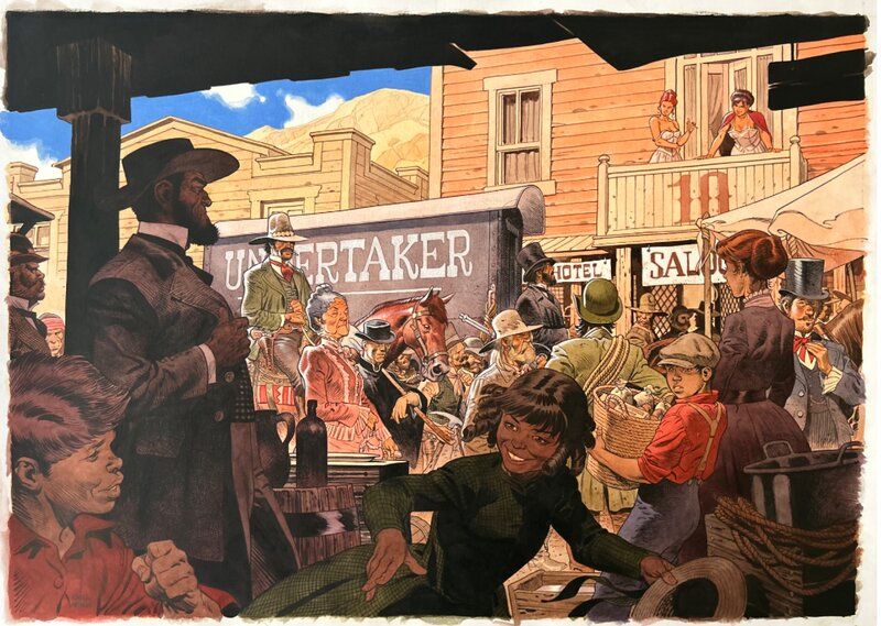 Ralph Meyer, Undertaker se ballade - Illustration originale Ralph Meyer, Undertaker se ballade - Illustration originale