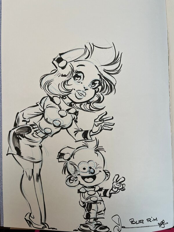 Dan Verlinden, Dedicace de Dan - Le petit Spirou - - Dédicace Dan Verlinden, Dedicace de Dan - Le petit Spirou - - Dédicace