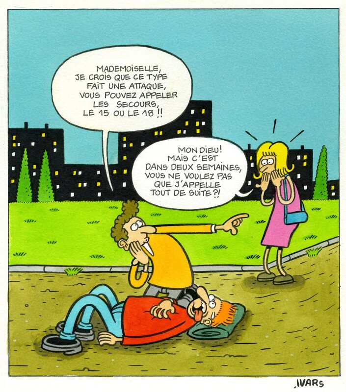 For sale - Une attaque by Éric Ivars - Original Illustration