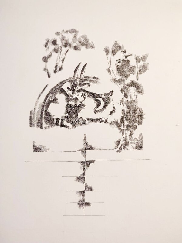 Violet Elzbieta, La chèvre de Monsieur Seguin. - Original Illustration