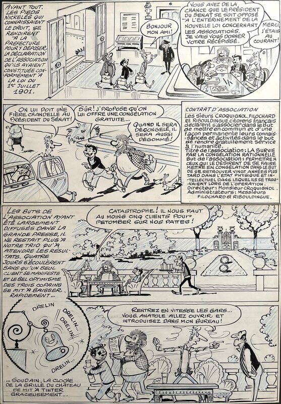 René Pellos, Les Pieds Nickelés et l'opération congélation - Planche originale