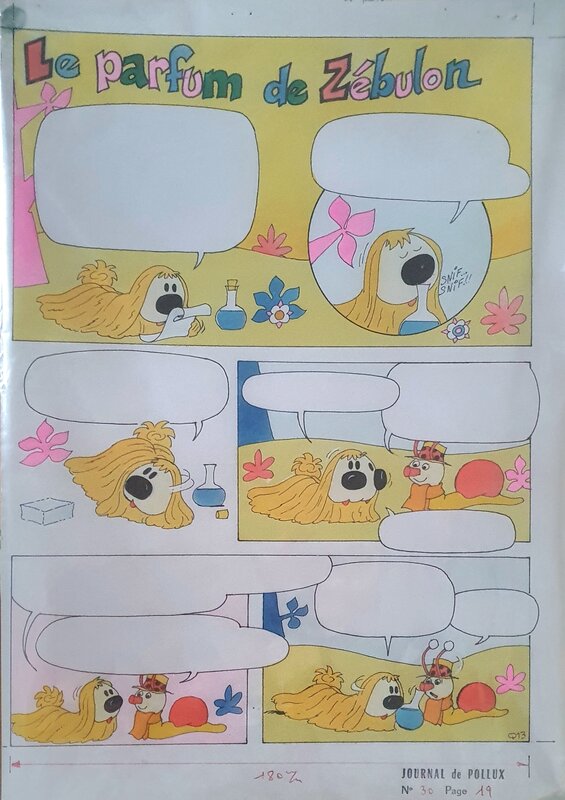 Planche originale d'André Oulié - Pollux - Le Parfum de Zébulon - Page 1 de l'album - Planche originale