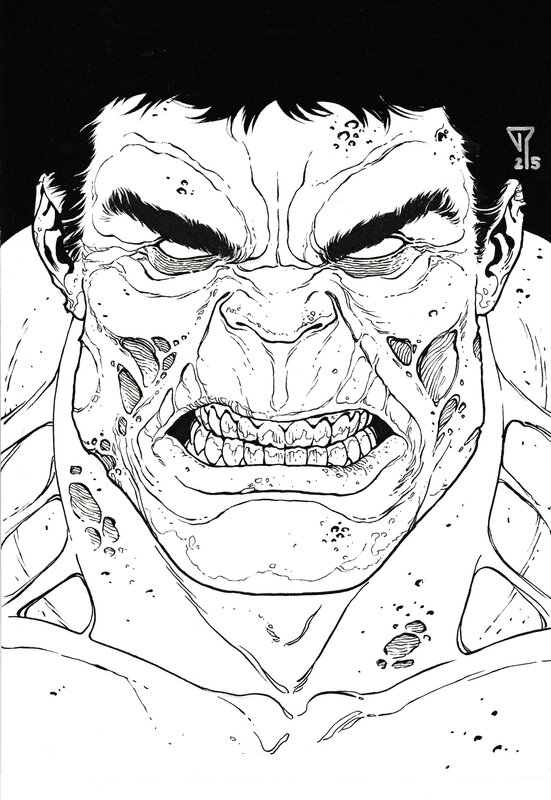 Zombie Hulk by Francis Portela - Original Illustration