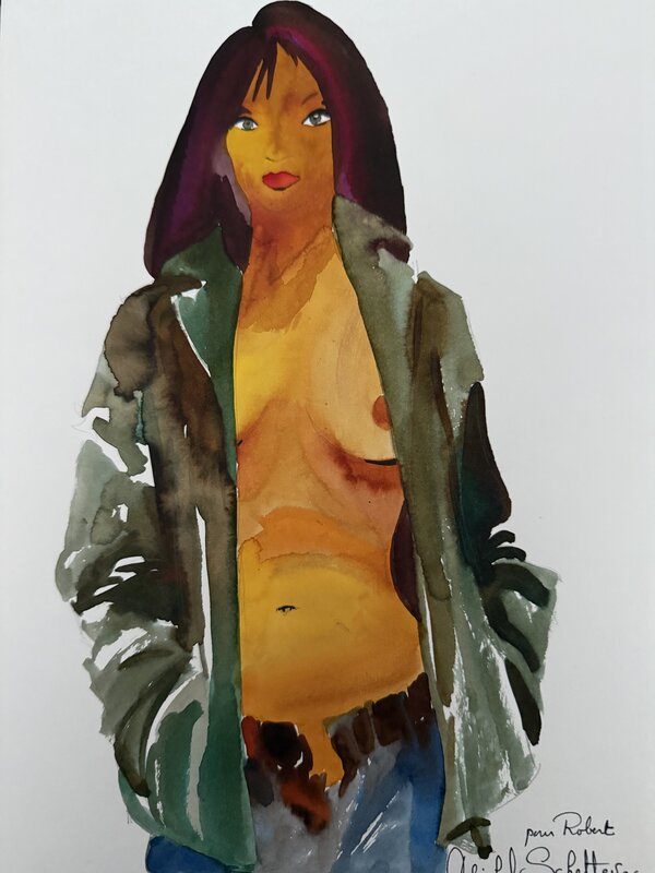 Aquarelle par Michel Schetter - Dédicace