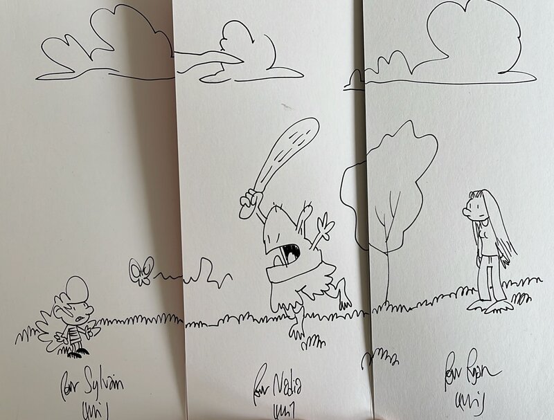 Aurore et l'Orc - Triple dédiace Lewis Trondheim - Sketch