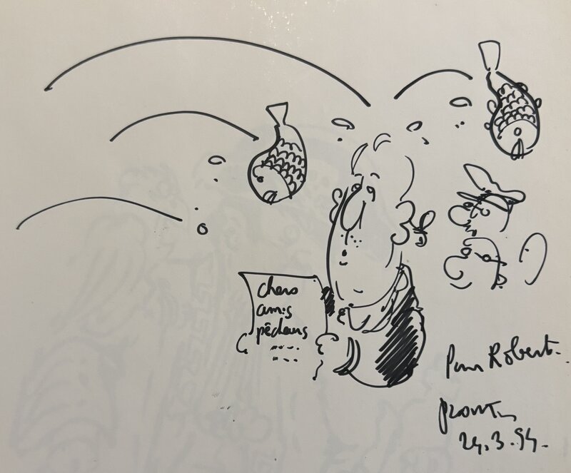 Dédicace de Plantu - portrait de Balladur - Dédicace