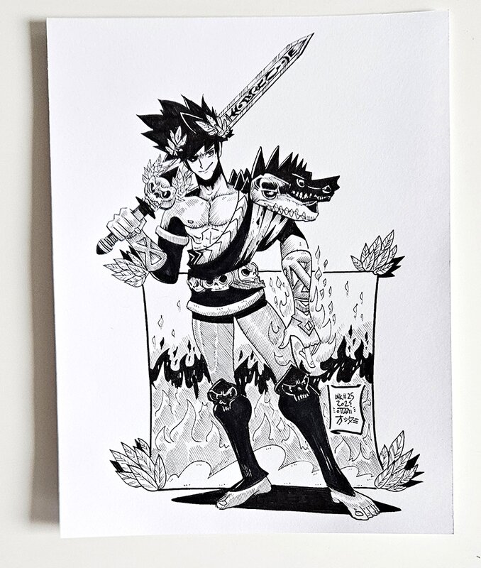 Dessin original de l'Inktober 2025 : Zagreus de Hades par oTTami ! - Illustration originale