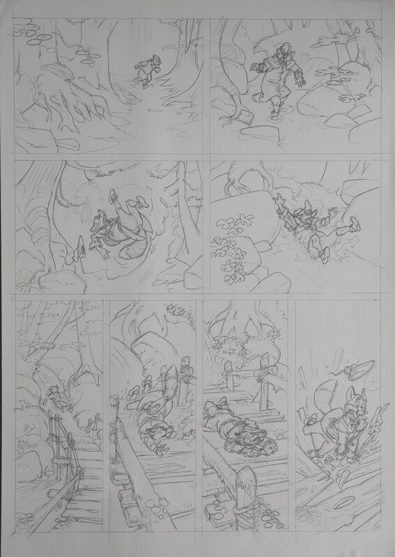 Benoît Du Peloux, Planche originale, crayonné Tracnar et Faribol: Stratus - Planche originale