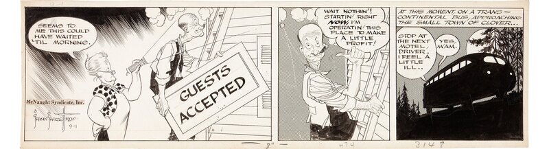 For sale - Frank Frazetta, Johnny Comet Daily Comic Strip dated 9-1-52 - Comic Strip