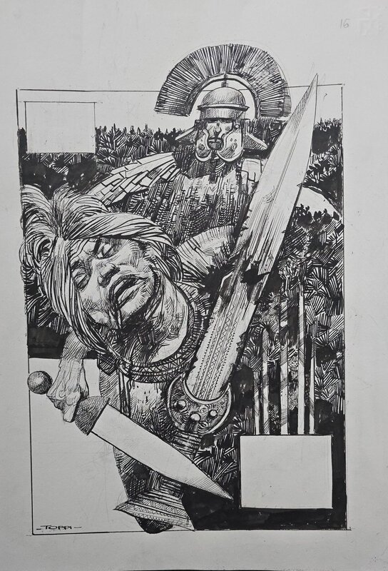 Sergio Toppi, Quando i vinti scrissero la Storia...Teutoburgo. - Illustration originale