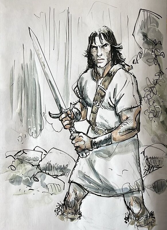 Dédicace double page Vignaux - Thorgal Tome 42 - Özurr le Varègue - Sketch