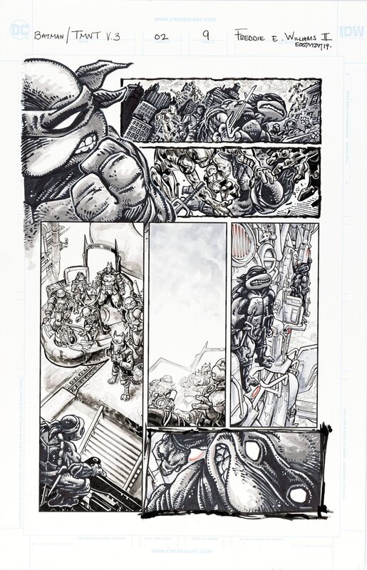 Kevin Eastman, Freddie E. Williams II, James Tynion IV, Batman/Teenage Mutant Ninja Turtles III - Planche originale