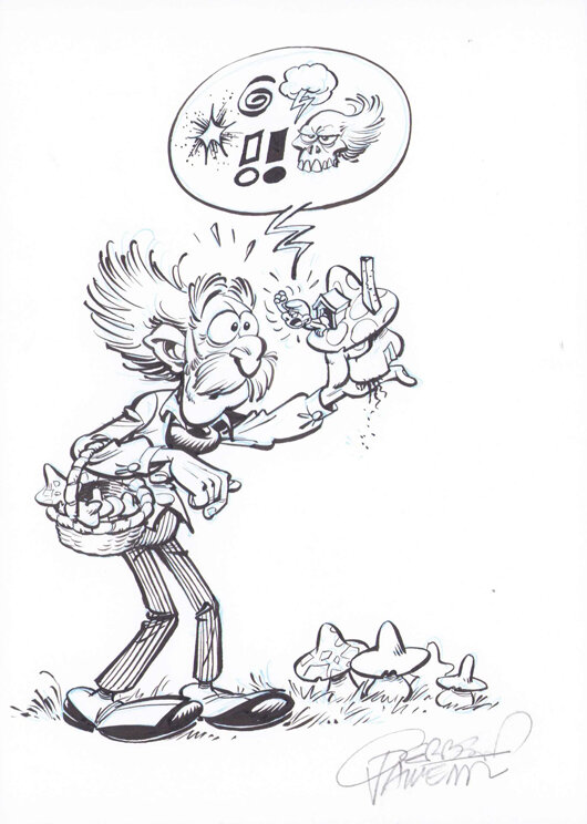 Gerben Valkema | Graaf van Rommelgem met Smurf - Illustration originale