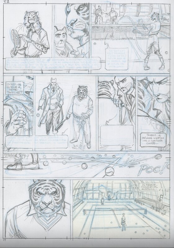 Juanjo Guarnido, Blacksad Tome 2 Planche 19 - crayonné - Planche originale