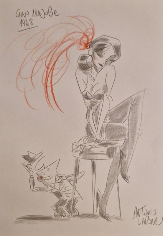 Antonio Lapone, Gina ma jolie - 1942 - Original Illustration