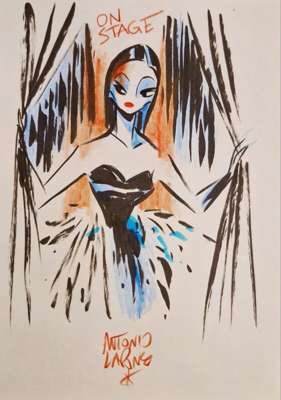 On Stage by Antonio Lapone - Original Illustration