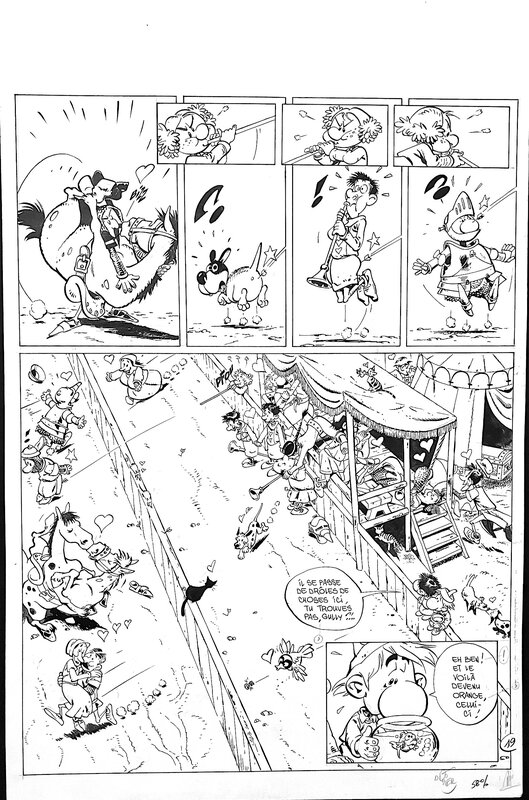 En vente - Alain Dodier, GULLY ET LE POISSON BLEU - Planche originale