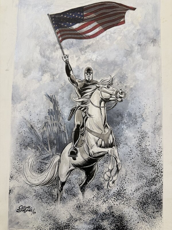 César Spadari, The Phantom honors the victims of the World Trade Center - Comic Strip