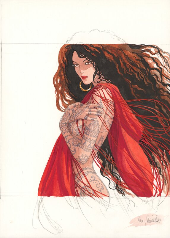 Ana Mirallès, Jean Dufaux, Dessin original de Ana Miralles - Jade (Djinn) - Comic Strip