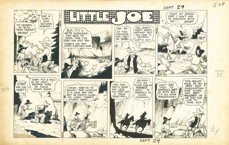 Harold Gray, Ed Leffingwell, Little Joe - 29 September 1935 - Comic Strip