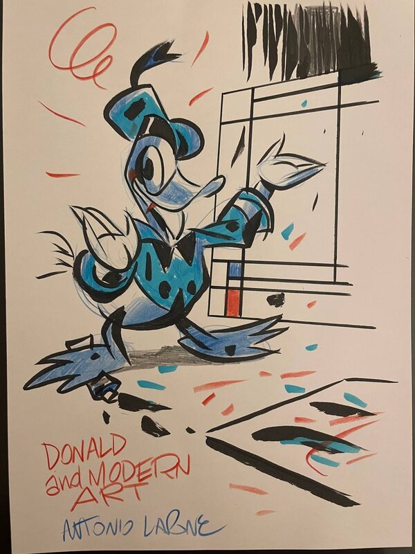 Antonio Lapone, Donald and modern art - Original Illustration