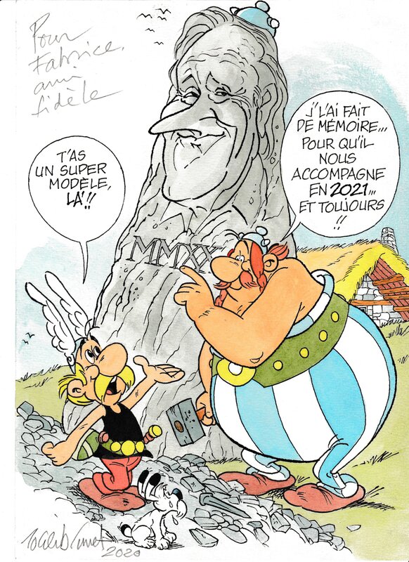 Roger Brunel, Carte de vœux hommage à Monsieur Uderzo 2021 - Original Illustration