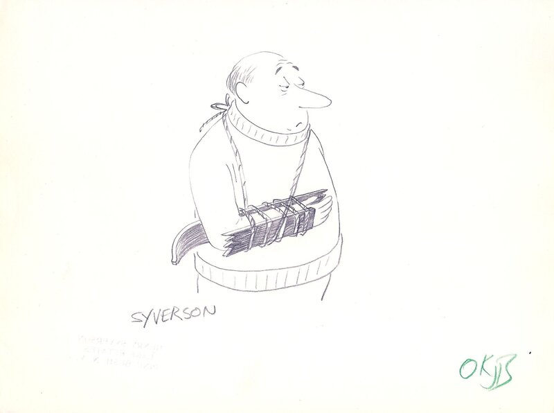 Ski accident by Henry Syverson - Original Illustration