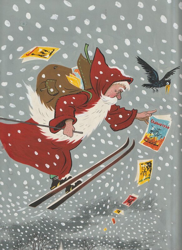 Le père noël par Jean Trubert - Illustration originale