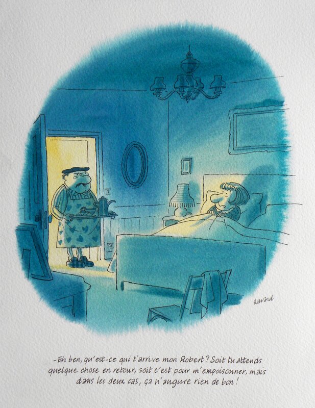 En vente - Fluide Glacial – » Hommage aux Bidochons » – Illustration originale – François Ravard - Illustration originale