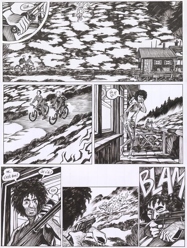 Frederik Peeters, Saint-Elme - La vache brûlée - Planche originale