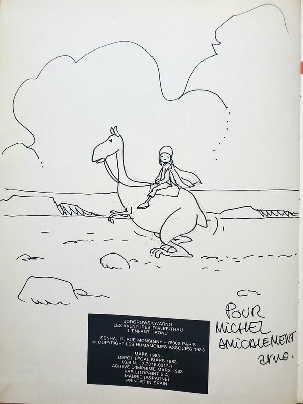 Arno, Alejandro Jodorowsky, LES AVENTURES D'ALEF-THAU   T1 L'ENFANT TRONC - Dédicace