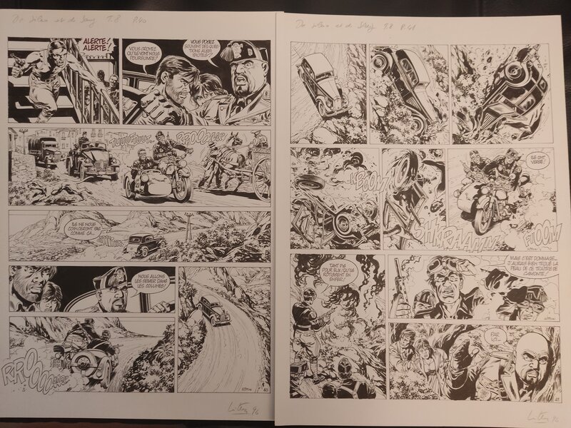 En vente - Jean-Yves Mitton, De SILENCE ET DE SANG T8 planche 40 , 41 - Planche originale