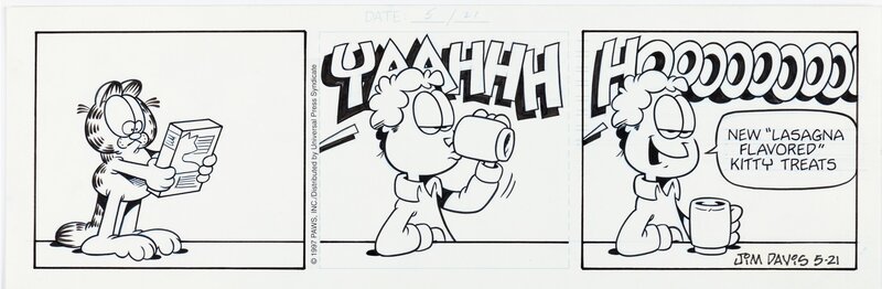 Jim Davis, Croquettes goût lasagne pour Garfield - Planche originale