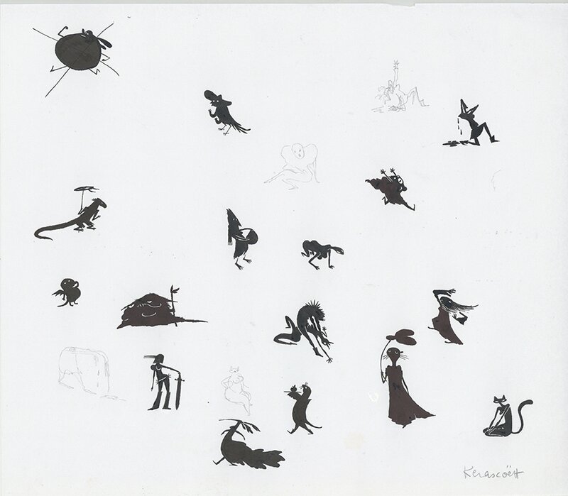 Silhouettes pour page de garde des donjon crépuscule par Kerascoët - Illustration originale