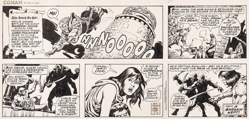 Ernie Chan, Roy Thomas, Conan - Sunday du 16 Décembre 1979 - Comic Strip