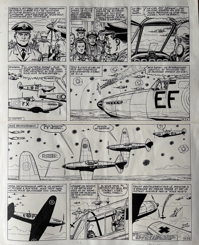 Victor Hubinon, Oncle Paul/Buck Danny Integrale 14 - Hodgkinson L’Infirme - Planche originale