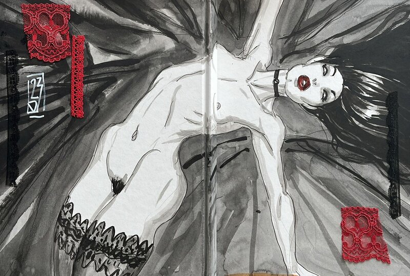 Olivier Ledroit, Blank Cover - Belles de nuit avec dentelle - Dédicace