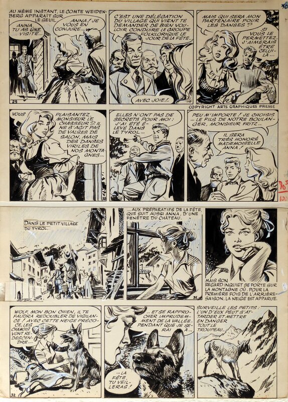 En vente - Noël Gloesner, Marijac, La fée des solitudes - Planche originale