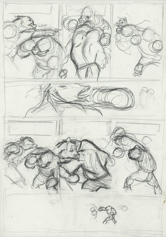Juanjo Guarnido, Blacksad, Tome 1, planche 8 - étude à la mine de plomb 2 - Original art