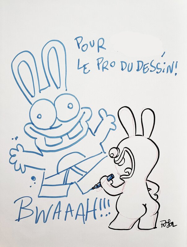 Romain Pujol, Thitaume, The Lapins crétins (tome 2) - Dédicace