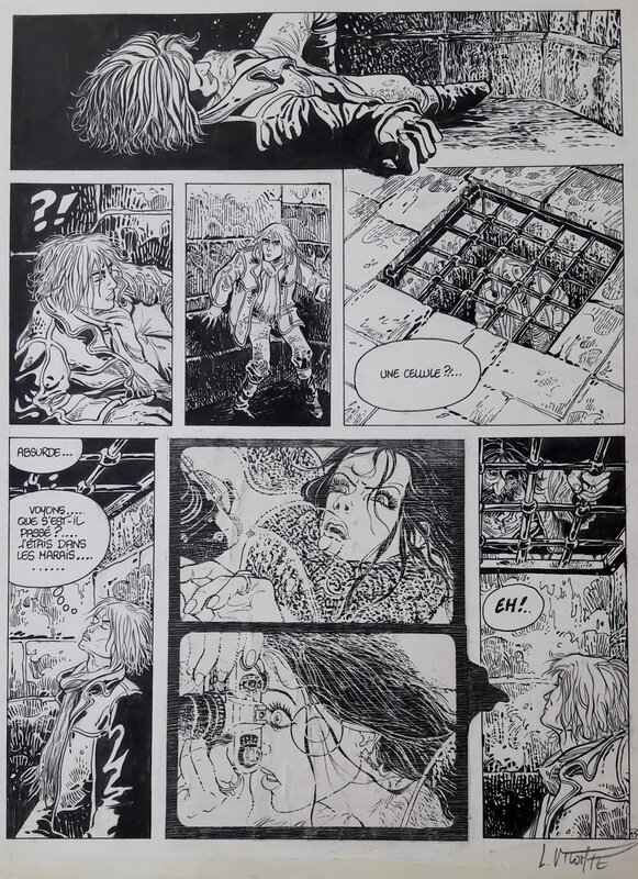 En vente - Laurent Vicomte, Balade au Bout du Monde Tome 1 planche 15 : La Prison - Planche originale