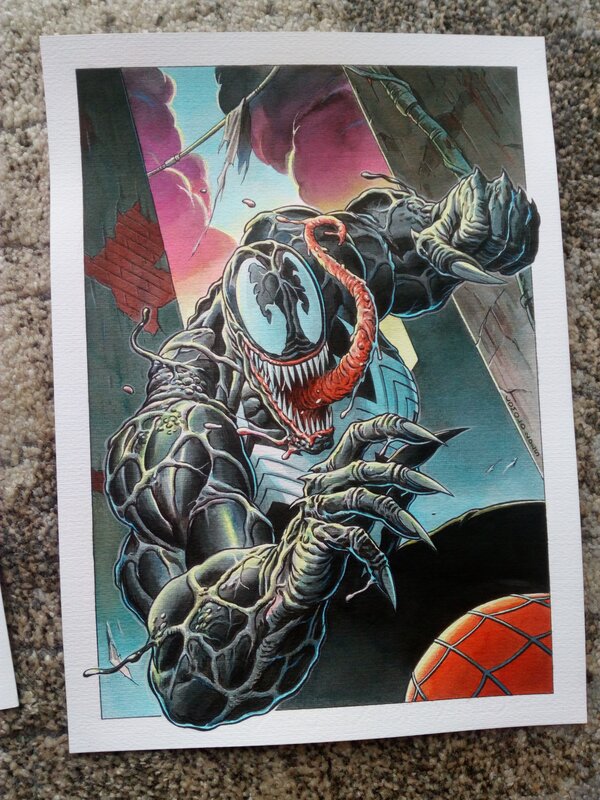 En vente - Venom vs spider-man / giorgio comolo - Illustration originale