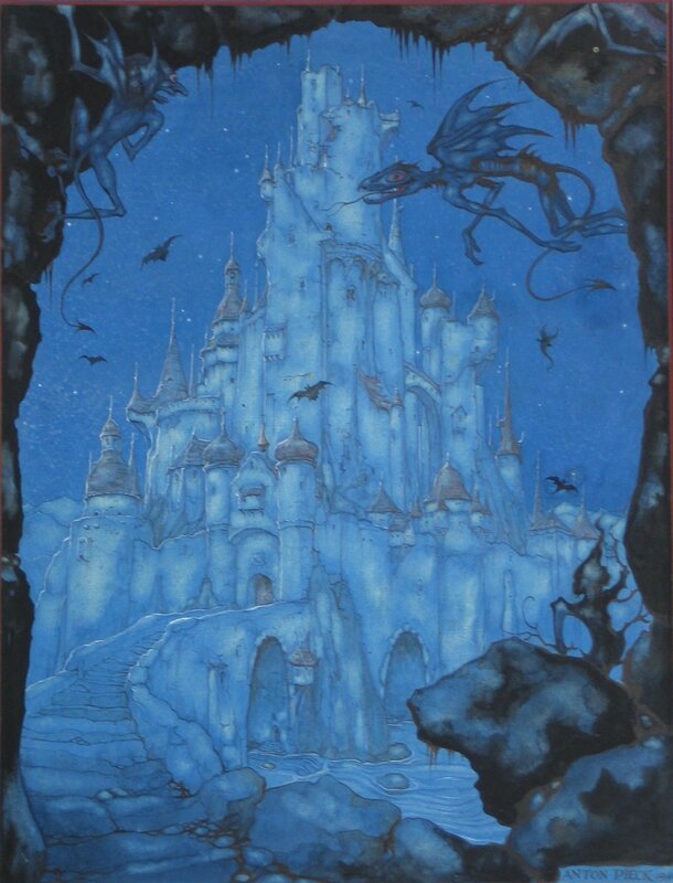 Anton Pieck, Fairy tales of Grimm - The Ghost Castle - Original Illustration